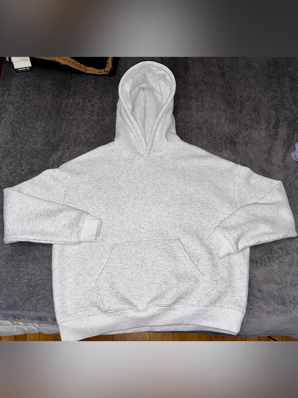 Comfrt cropped Classic Light Gray Hoodie - Men's Pullover Sweatshirt M